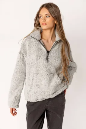 Teddy Sherpa Faux Fur Quarter-Zip Popover