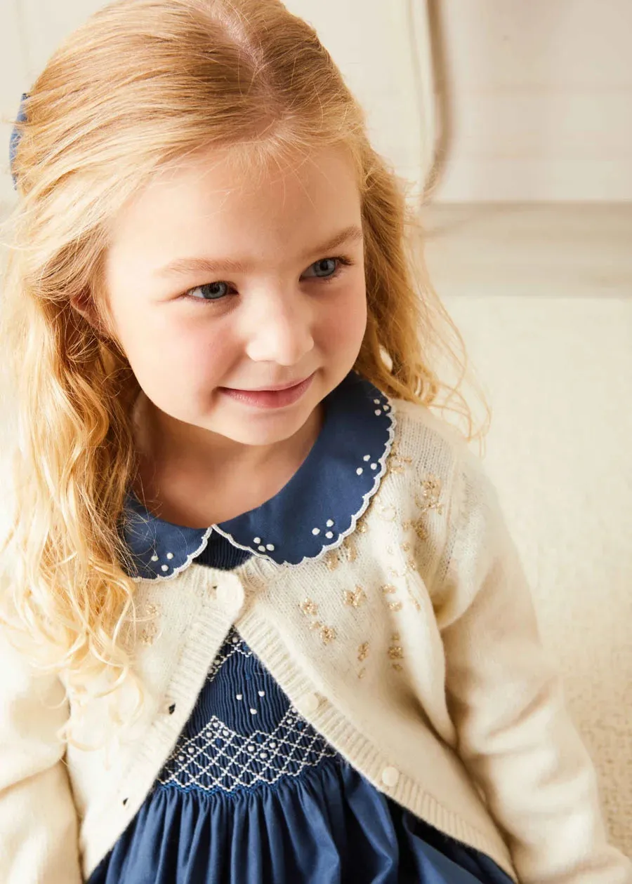 The French Blue Hand Smocked Dress Baby Girl Look