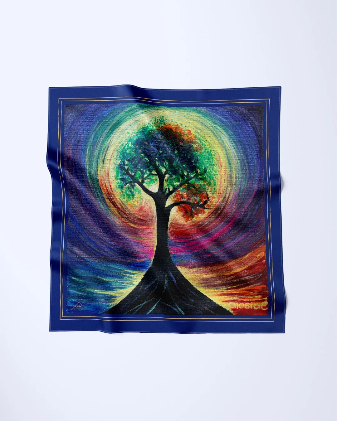 TREE OF LIFE Designer 100% Silk Scarf Art-A-Porte by Alesia Chaika