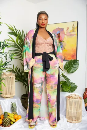 Tropical Soft Crepe Print Pallazo Trouser (Matching Kimono Sold separately) - Zamzam