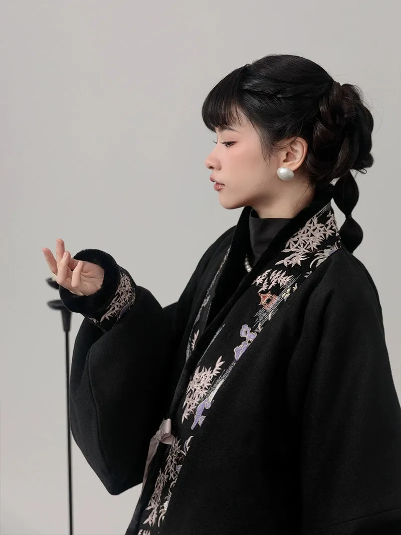 Tui Qiu 退秋 Return to Autumn Modernized Ming Winter Jiaoling Ao Jacket & Mamian Aoqun Set