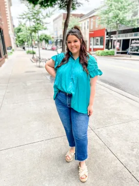 Tupelo Woven Jade Top