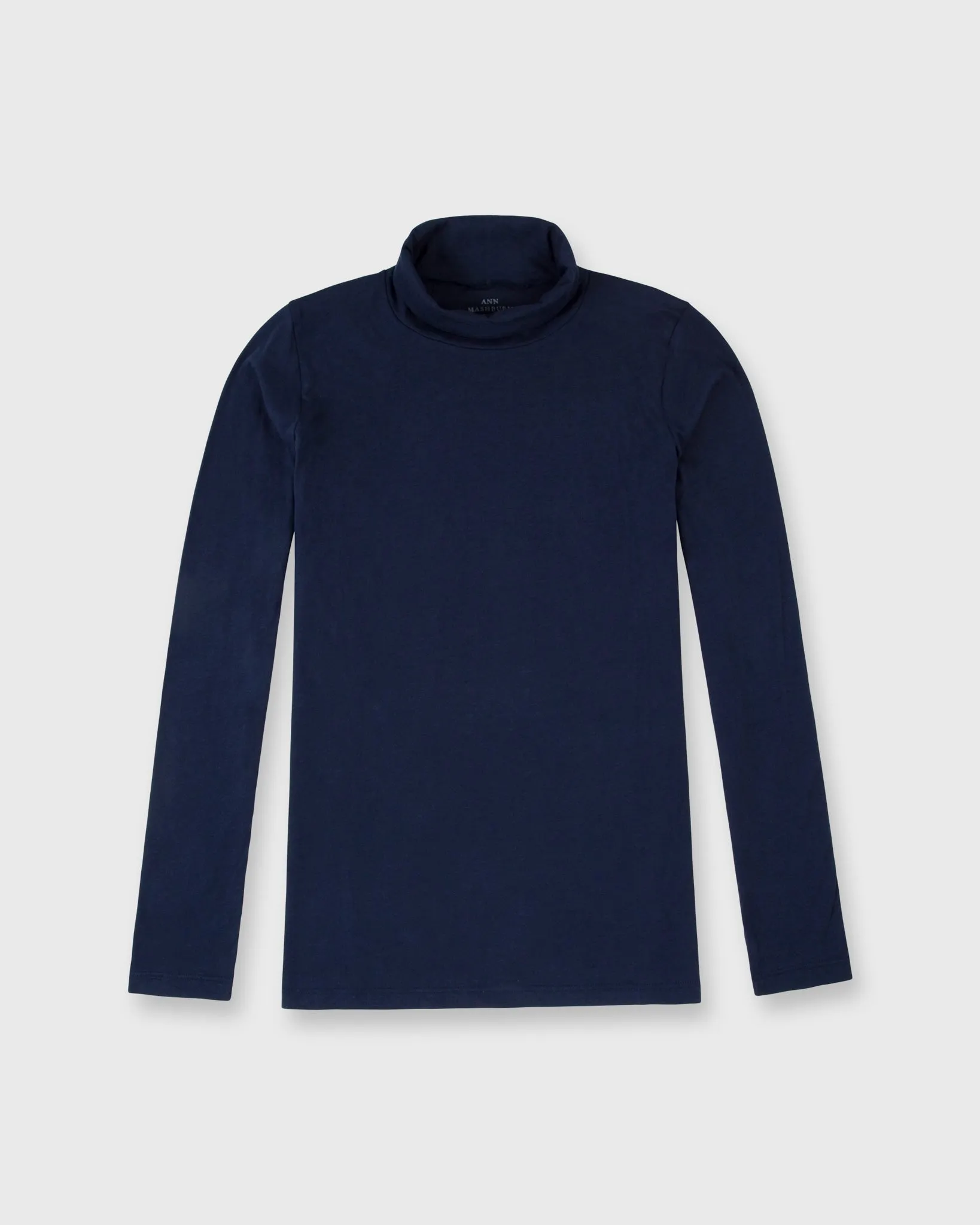 Turtleneck Tee in Navy Pima Cotton