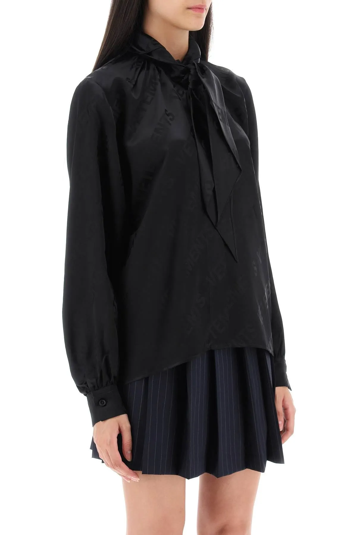 Vetements scarf collar monogram blouse