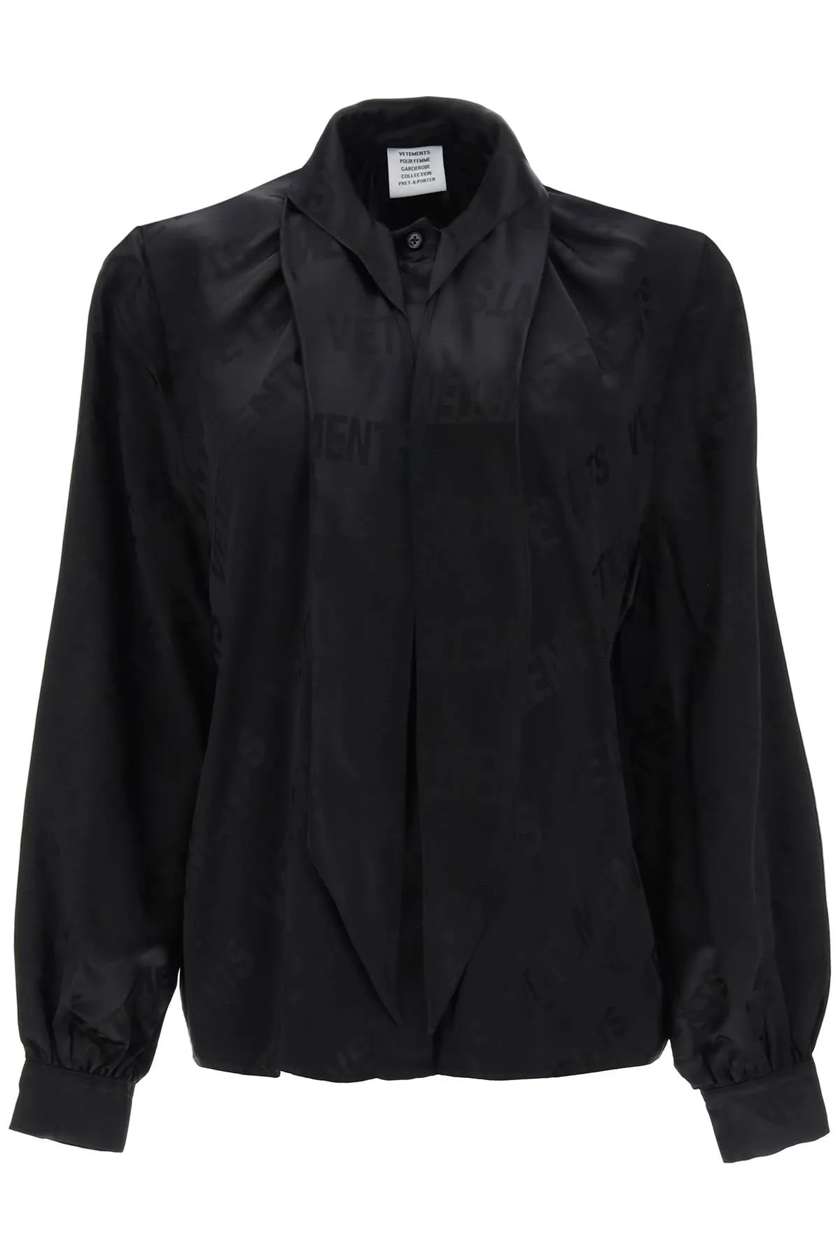 Vetements scarf collar monogram blouse