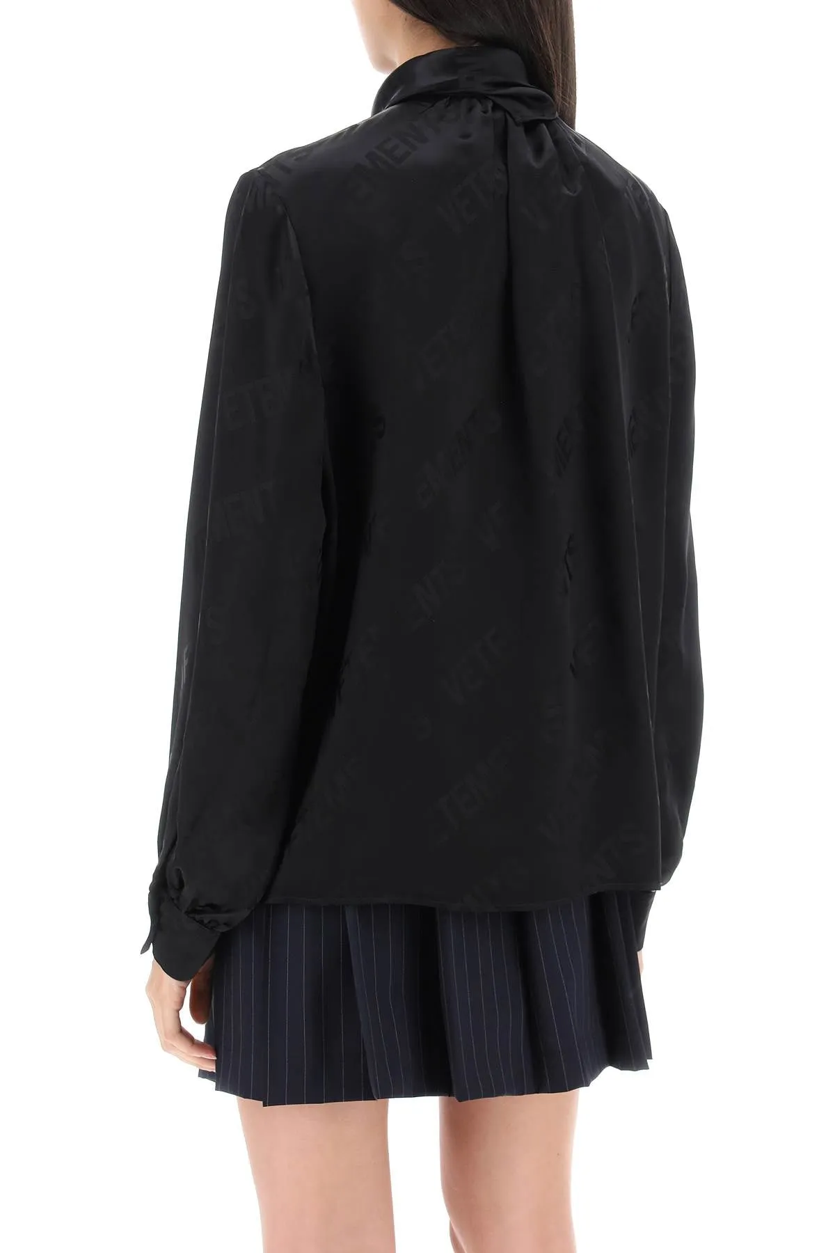 Vetements scarf collar monogram blouse