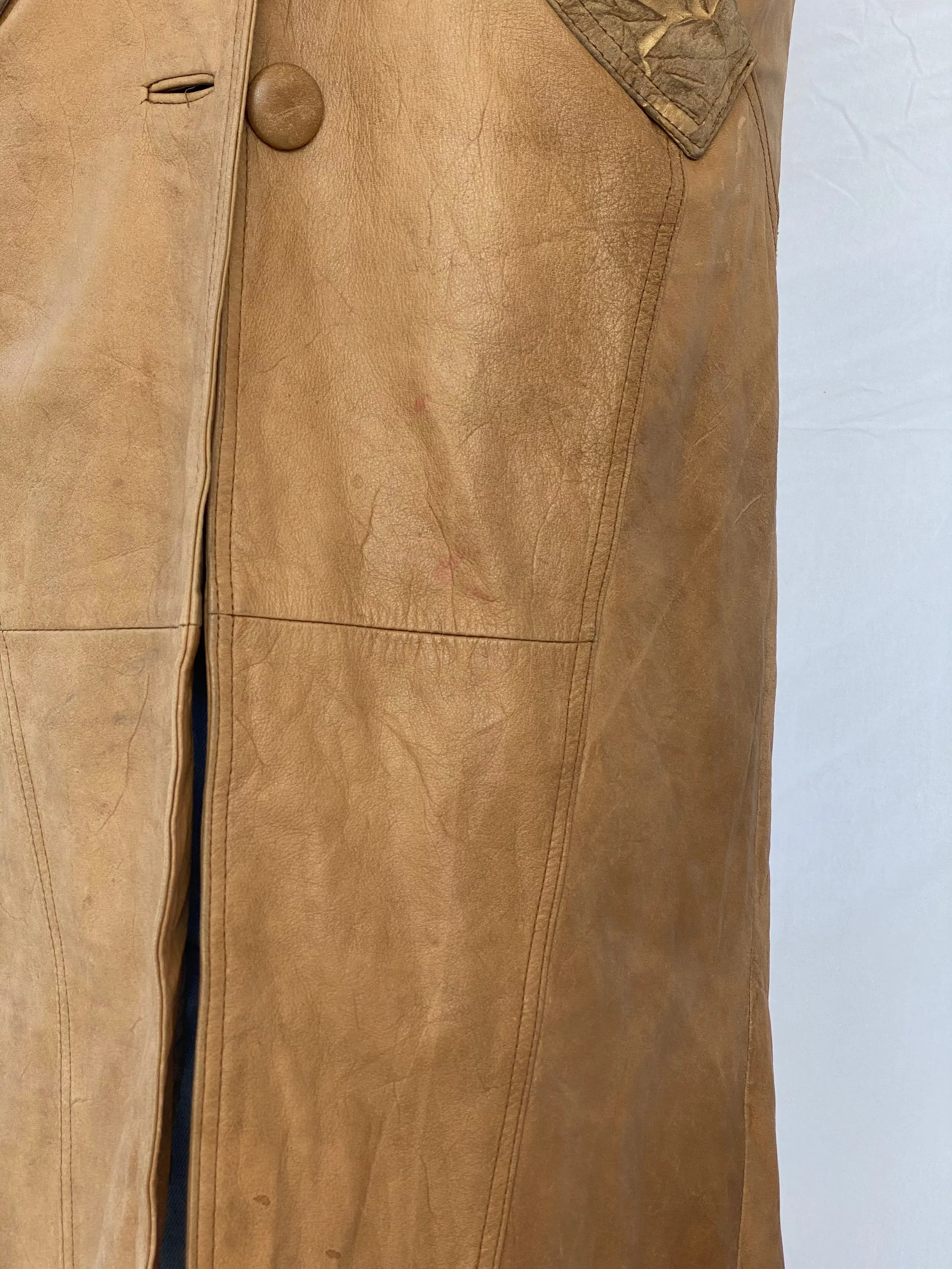 Vintage 90s JOHN WEITZ Genuine Leather Coat