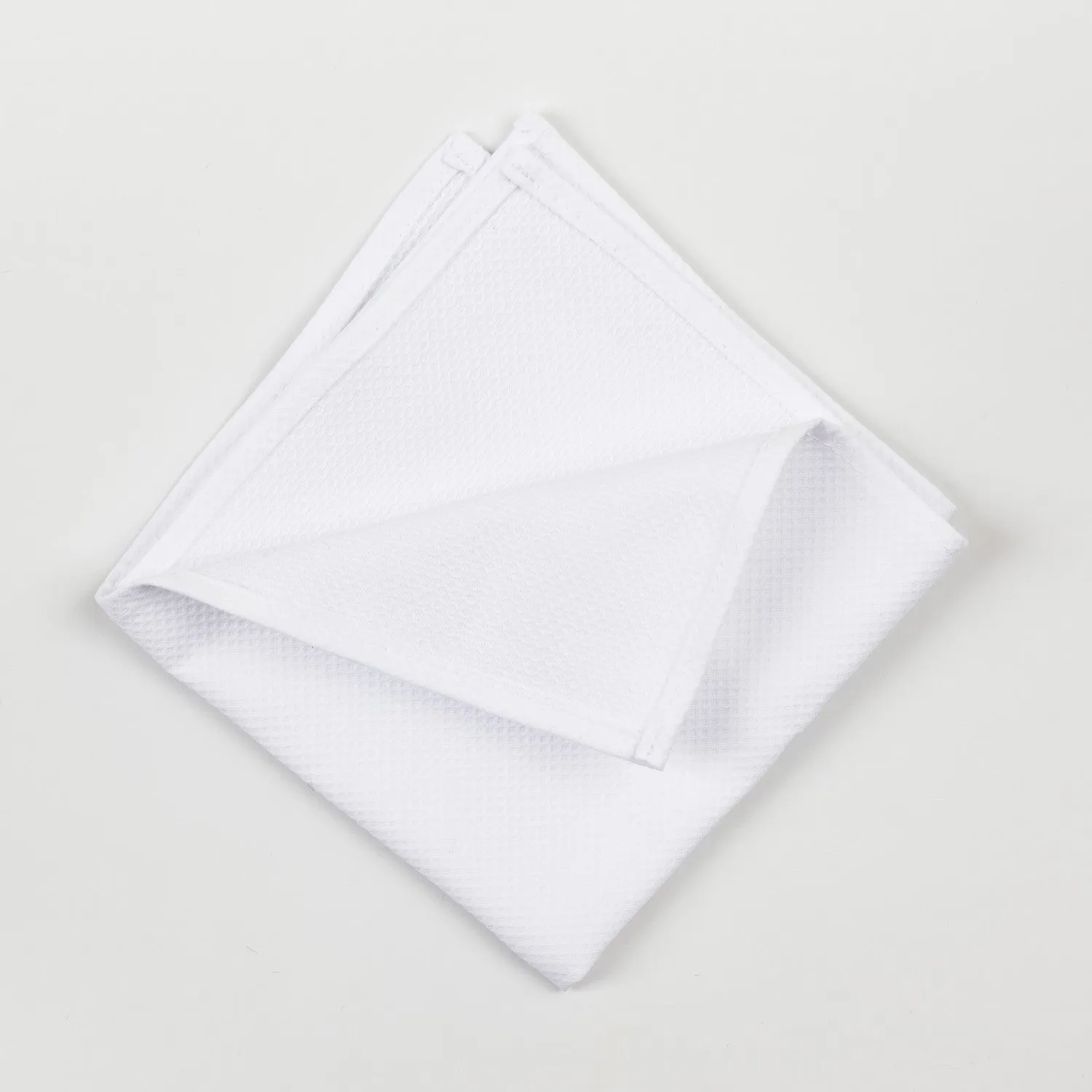 White Pique Pocket Square