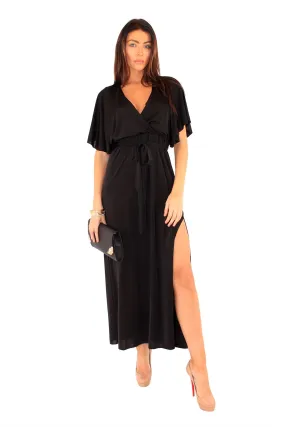 Women Front Wrap Dress - L