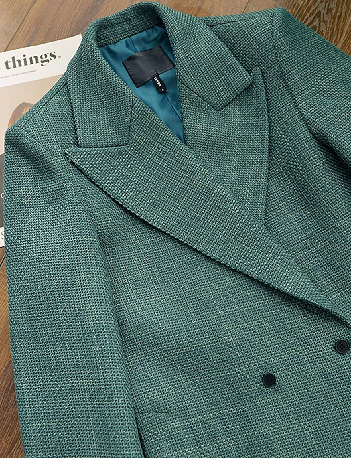 Women's Blazer Coat,Green Suit Women,Oversize Blazer,Green Blazer Women,Loose Suit Jacket,Double Breasted Suit Coat,Wedding Guest Suit women