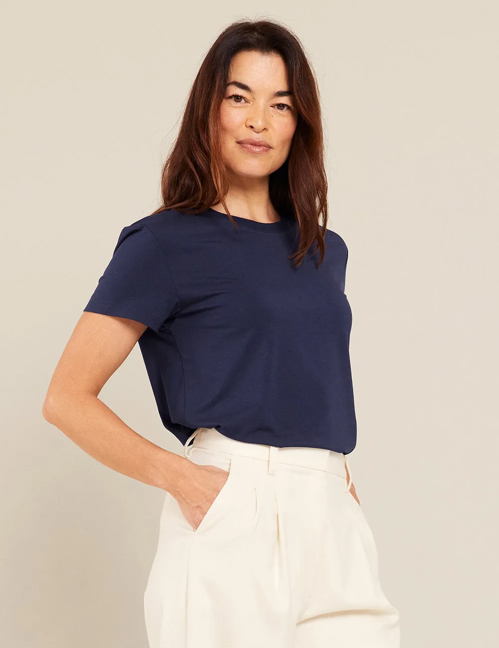 Women's Classic Crew Neck T-Shirt - Navy