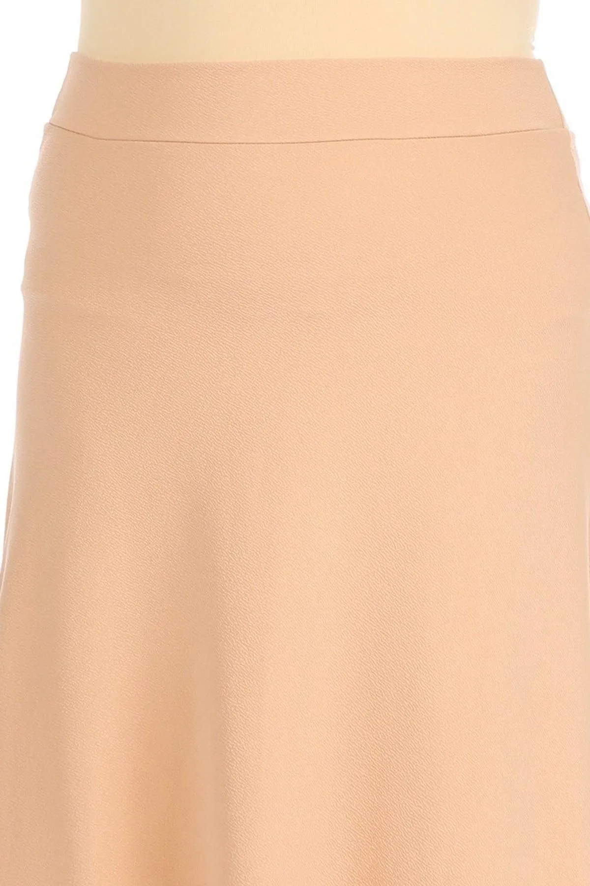 Women's Plus Size Solid  Flare A-line Midi Skirt with Elastic Waistband